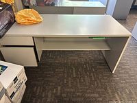 Full view of laminate office desk