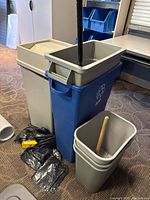 Group view of all containers, handle and garbage bags