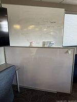 Two stacked 72" whiteboards showing full frames and aluminum trays