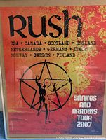 Full view of framed Rush Snakes and Arrows Tour 2007 limited edition poster