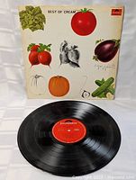 Front cover vegetables artwork with vinyl shown