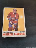 Front card Jean Beliveau Centre Montreal Canadiens