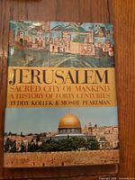 Front cover of the book showing title, authors Teddy Kollek & Moshe Pearlman, and dust-jacket imagery