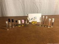 Overview of all perfume sample vials and mini bottles