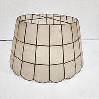 Overall view of capiz shell lamp shade front angle