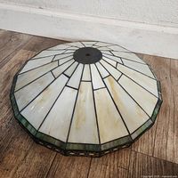 Top view of octagonal stained glass ceiling light shade