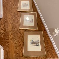 All three framed prints on floor for size and matching frames