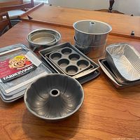 All bakeware pieces displayed together on table