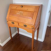 Full frontal view of handmade secretary desk
