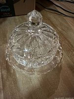 Butter dish assembled with dome lid on base