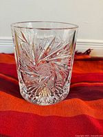 Overall view of crystal jar showing starburst cuts