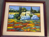 Framed oil painting front view