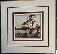 Front view of framed Tom Thomson print with matting