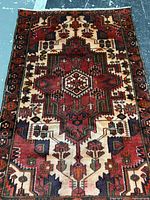 Full view of rug showing pattern and colors