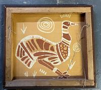 Rear view of frame with hanging wire and reverse image