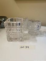 front view of all three cut glass pieces