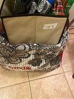 Large floral patterned bag with folded bags inside