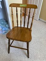 Front view of spindle-back chair