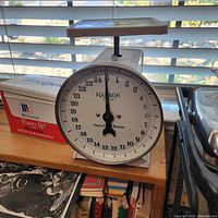 Front of Hanson scale on shelf beside McCormick tub