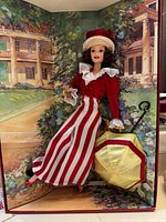 Coca-Cola Picnic Barbie with striped outfit, hat, Coke bottle, cooler, inside open display box