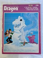 Front cover of Dragon Magazine issue #56 featuring a cartoonish fantasy winter scene with magical creatures.