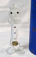 Bohemia crystal clown figurine showing front view with label and jewel accents