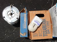 Metal reel, HomeWire box, Texarkana box with flat cable