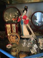 All items grouped on display shelf