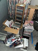 Overview of CDs scattered and towers