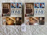 Front cover of the two volumes of Creative Home Decorating showing colorful photos and title.