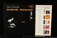Front cover of the Jazz LP showing Dave Brubeck and Paul Desmond with title and label logo, along with partial insert showing discography.