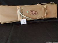 Closed tan Gate Golf carry bag