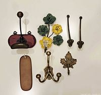 All seven wall hooks laid out for overview