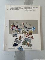 Complete souvenir collection booklet titled 'Souvenir Collection of the Postage Stamps of Canada 1986' showing multiple stamp images on the cover.