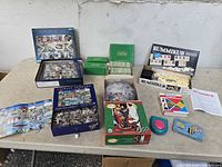 Overview of all games and puzzles on table