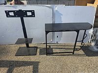 TV stand and console table side by side outdoors