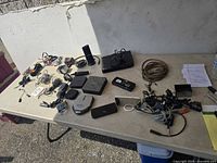 Full table view of all electronics and cables