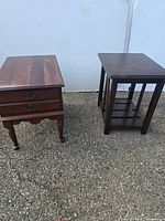 Both side tables side by side outdoors