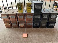 Front view showing all 17 containers in four rows