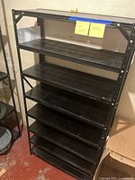Front angled view showing full shelving unit and shelf count