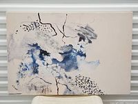 Full front view of the abstract wall art canvas print showing the color scheme and brush strokes.