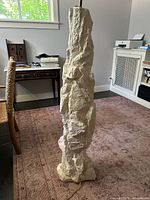 Full view of floor lamp showing height and texture