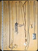 All nine necklaces laid flat for full view