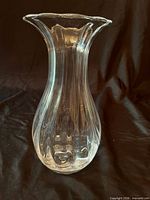 Full view of clear crystal vase showing shape and height