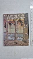 Front cover of 'WALLS' hardcover book by Deidi von Schaewen showing textured, weathered wall photographic art; includes ruler for size reference.