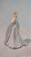 Front view of Royal Doulton Silent Night figurine in white cloak with finger to lips shushing gesture.