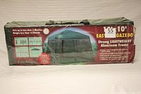 Sealed retail box showing LifeStyles Easy-Set gazebo and carry bag