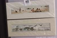 Front view of both matted prints showing artwork and mats