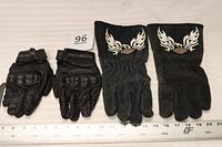 Both pairs side by side with measuring rule