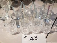 Group view of all shot glasses and tumblers
